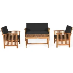 Tangkula 8PCS Wooden Patio Conversation Set Outdoor Furniture Set W/ Cushions -Tangkula GUEST eac24fd4 d684 4e97 aa0d 2598fd56c165