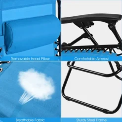 Tangkula 2PC Zero Gravity Chair Adjustable Recliners Textiliene -Tangkula GUEST ead065a9 c1a3 4ca0 a449 dee343e5a828