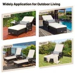 Tangkula Patio Chaise Lounge Chair Six-Position Adjustable Outdoor Recliner With Cushion & Pillow For Poolside Balcony Backyard -Tangkula GUEST eada2b5b c99f 4728 8008 f0eda22e28fa