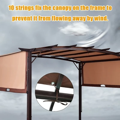 Tangkula 12' X 9' Pergola Kit Metal Frame Gazebo Canopy Cover Patio Shelter 11 Tangkula 12' X 9' Pergola Kit Metal Frame Gazebo Canopy Cover Patio Shelter - Image 9