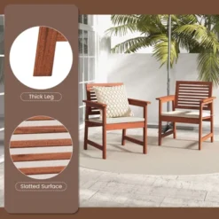 Tangkula Outdoor Hardwood Armchairs Set Of 2/4 Weather-resistant Slatted Armchairs W/Removable Cushions -Tangkula GUEST ebf5ea7b c7c2 4393 86cb 6c1b7040a810