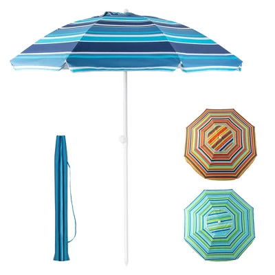 Tangkula 6.5 FT Patio Portable Beach Adjustable Umbrella W/ Sandbag 12 Tangkula 6.5 FT Patio Portable Beach Adjustable Umbrella W/ Sandbag - Image 10