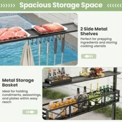 Tangkula 8 X 5 FT BBQ Grill Gazebo W/ 2 Side Shelves Storage Basket Hanging Hooks Outdoor -Tangkula GUEST ed388012 cfa7 4091 9221 1ca4128f9fb0