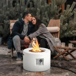 Tangkula 40,000 BTU Outdoor Fire Pit Table Set W/ Tank Holder Stainless Steel Burner