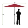 Tangkula 9' Outdoor Patio Umbrella Offset W/LED Light No Base Beige/Burgundy/Tan -Tangkula GUEST edd06f67 b5b2 4901 850f c1c061027e65