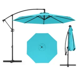 Tangkula 10 FT Patio Offset Umbrella W/ X-shaped Base Infinite Tile & 360° Rotation -Tangkula GUEST ef08bc94 27ea 4149 872f 30111722eeee