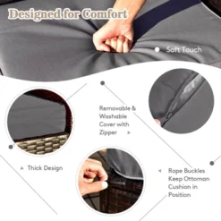 Tangkula 9 Pieces Furniture Set W/ 50,000 BTU Propane Fire Pit Table Patio Gray -Tangkula GUEST efac687d bc67 47fe b518 fe30c2ea57ae