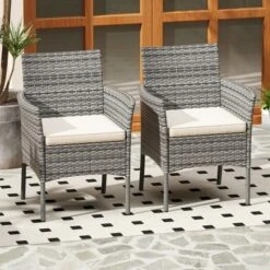 Tangkula Outdoor PE Wicker Chairs Set Of 4 Patio Dining Armchairs W/ Padded Cushions 13 Tangkula Outdoor PE Wicker Chairs Set Of 4 Patio Dining Armchairs W/ Padded Cushions -Tangkula GUEST efc93b10 155e 4bf7 93dc 7adfd06fb8c9