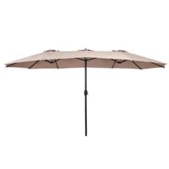 Tangkula 15'Patio Umbrella Double-Sided Outdoor Shade Offset Beige -Tangkula GUEST efd0e932 b28d 4a97 891e a54adc3ece5c