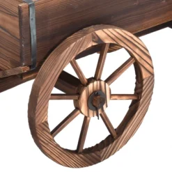 Tangkula Outdoor Flower Planter Wood Wagon Decoration Wheels -Tangkula GUEST eff20309 31b5 43e9 9617 8f029055a882