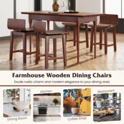 Tangkula Swivel Dining Chair Set Of 2 Farmhouse Wooden Kitchen Chairs Armless Side Chairs 16 Tangkula Swivel Dining Chair Set Of 2 Farmhouse Wooden Kitchen Chairs Armless Side Chairs -Tangkula GUEST f047d46d 29b5 4364 ae0c f0307567aaca