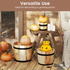 Tangkula Outdoor Wooden Planter Box Set Of 3 W/ Drainage Holes For Flower Herb Shrub -Tangkula GUEST f086b985 2635 4603 ae2c 17b0010b158d