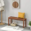 Tangkula 1PC/2PCS Patio Wood Bench 2-Person Solid Wood Bench W/ Slatted Seat 39.5” Long Bench W/ Stable Wood Frame