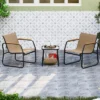 Tangkula 3-Piece Bistro Set Patio Chairs & Side Table W/ Storage Basket Breathable Mesh Fabric -Tangkula GUEST f09e4d1a 754e 4667 abf1 1caf2b6bcaa3
