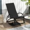 Tangkula Rocking Chair Outdoor 2-in-1 Convertible Lounge Chair With 4-Level Adjustable Backrest Heavy-Duty Aluminum Frame Patio Sun Lounger Rocker