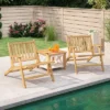 Tangkula 2PCS Teak Wood Outdoor Reclining Chair W/ Comfortable Backrest & Armrests -Tangkula GUEST f15b604a b5b8 4483 aabb f0951771cbcc 1