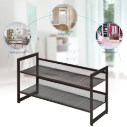 Tangkula Iron Shoe Shelf 2/3/4-Tier Space Saving Layered Shoes Shelving Shoes Storage Organizer -Tangkula GUEST f1ac2c75 47da 4c3c b3a6 14f89a5f15f7