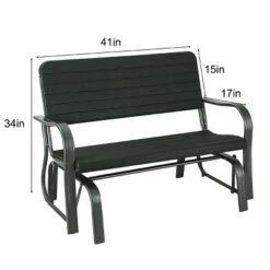 Tangkula Outdoor Patio Steel Bench Loveseat Garden Seat -Tangkula GUEST f1efa763 a8f4 4d7b af6c 962a35d67c9d