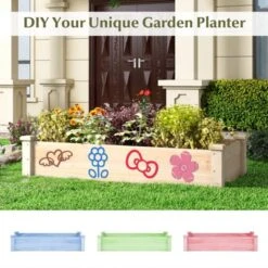 Tangkula Wooden Raised Garden Bed Rectangular Planter Box For Vegetables Fruits Flowers Herbs Outdoor Elevated Planting Bed For Garden -Tangkula GUEST f23393a1 b827 4890 b711 cbeead9afffe