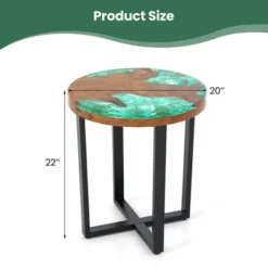 Tangkula 20" Round Teak Wood End Table Solid Live Edge Outdoor Side Table W/ Mahogany Base 19 Tangkula 20" Round Teak Wood End Table Solid Live Edge Outdoor Side Table W/ Mahogany Base -Tangkula GUEST f275de11 0ec4 465f b393 3ae61e4f2bc1
