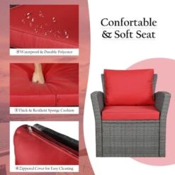 Tangkula 4-Piece Rattan Wicker Patio Outdoor Furniture Sofa Set With Cushions & Tempered Glass Table -Tangkula GUEST f28d78b0 0857 4233 b94f 3be7e13d11ba