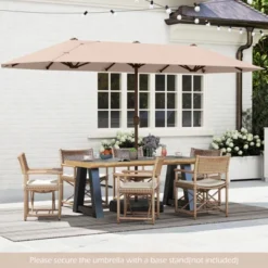 Tangkula 13 FT Double-sided Patio Umbrella Outdoor Large Twin Size Umbrella