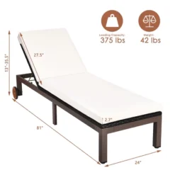 Tangkula 2PCS Patio Adjustable Rattan Recliner Chaise Lounge Chair W/ Cushion Wheels -Tangkula GUEST f2e560d7 0ead 4075 8f8e f084344c0e7e 1