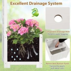 Tangkula Garden Arbor W/ Planter Wooden Planter Arch W/ Trellis White -Tangkula GUEST f3217974 5122 4571 b01d 16937a102acf