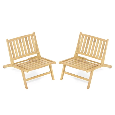 Tangkula 2PCS Teak Wood Outdoor Reclining Chair Natural Mid Century Accent Chair W/ Backrest 10 Tangkula 2PCS Teak Wood Outdoor Reclining Chair Natural Mid Century Accent Chair W/ Backrest - Image 8