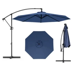 Tangkula 10 FT Patio Offset Umbrella W/ X-shaped Base Infinite Tile & 360° Rotation -Tangkula GUEST f406f59a 224d 4efb b79b 069c4cf004f7