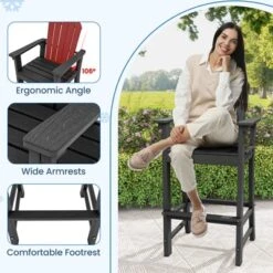 Tangkula 2PCS Outdoor HDPE Bar Stool Tall Adirondack Chair With Armrests And Footrest 30 Inches Counter Height Bar Stool 16 Tangkula 2PCS Outdoor HDPE Bar Stool Tall Adirondack Chair With Armrests And Footrest 30 Inches Counter Height Bar Stool -Tangkula GUEST f47363bb 835e 4caa ae3c 662d6261bad2