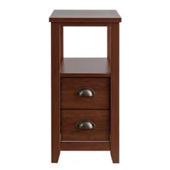 Tangkula 2-Piece Retro Side End Table Rectangular Nightstand With 2 Drawers & Shelf Coffee/Brown -Tangkula GUEST f49833cd 9799 491b b63e 3a8c2c199058