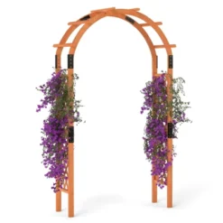 Tangkula 7.7 FT Garden Arch Wooden Arbor Outdoor Wood Trellis For Climbing Plants -Tangkula GUEST f4c526cf 102f 4457 be5c 7e8a87f961c5