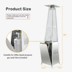 Tangkula 90'' Pyramid Patio Heater With Electronic Ignition System 42,000 BTU Gas Porch And Deck Heater With Wheels -Tangkula GUEST f4fe488b 37ae 4c5c 80d3 cdcf24e39298