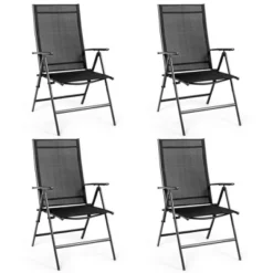 Tangkula 4PCS Folding Chair Patio Garden Outdoor W/ Steel Frame Adjustable Backrest -Tangkula GUEST f52e7ed1 b852 430d 8b59 7ec4acc7c7f7
