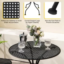 Tangkula 3 PCS Patio Bistro Set All-weather Metal Table & Chair Set For 2 Person Modern Furniture Set -Tangkula GUEST f56306ea fbd8 4c39 8fe6 946cc7375e2e