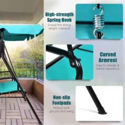 Tangkula Outdoor Swing Canopy Patio Swing Chair 3 Person Canopy Hammock Blue -Tangkula GUEST f5b68f30 54a4 4467 8ca6 da1c3903c283