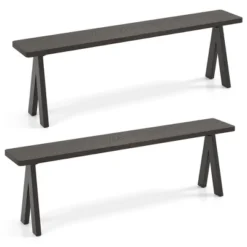 Tangkula 3-Person Outdoor Bench Set Of 2 W/ 800 LBS Bearing Capacity For Garden -Tangkula GUEST f66d510f 57d5 408a 9233 c94c2fce7a35