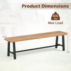 Tangkula 2PCS 63" Acacia Wood Outdoor Bench 3-Person Patio Bench With 800 Lbs Weight Capacity Outdoor Backless Bench With Heavy-Duty Metal Frame 16 Tangkula 2PCS 63" Acacia Wood Outdoor Bench 3-Person Patio Bench With 800 Lbs Weight Capacity Outdoor Backless Bench With Heavy-Duty Metal Frame -Tangkula GUEST f676611b 177d 404e a0d7 63d4f4c6facd 1