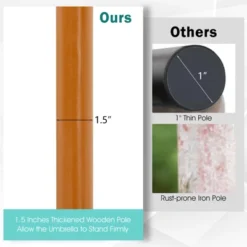 Tangkula 10FT Patio Umbrella Outdoor Table Market Umbrella With 8 Bamboo Ribs Pulley Lift And Ventilation Hole Beige -Tangkula GUEST f6f99a6e 3352 4651 b3d9 4a3178c3f4de