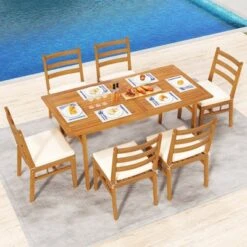 Tangkula Solid Acacia Wood Patio Chair Set Of 4 W/ Padded Seat Cushions 13 Tangkula Solid Acacia Wood Patio Chair Set Of 4 W/ Padded Seat Cushions -Tangkula GUEST f70ce48e 3888 48cc 8fac 850b4435b36c