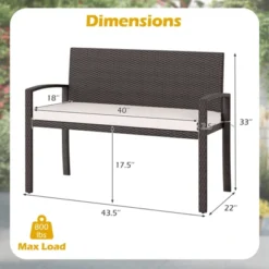 Tangkula 2-Person Patio Loveseat W/ Removable Seat Cushion Metal Frame Backrest 19 Tangkula 2-Person Patio Loveseat W/ Removable Seat Cushion Metal Frame Backrest -Tangkula GUEST f75cc5e6 56df 41aa 8f8c 9311760c3860