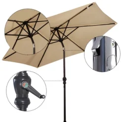 Tangkula Patio 9' Outdoor Steel Market Backyard Garden Patio Table Umbrella -Tangkula GUEST f769494f 8932 4cda 9c4f 711edf5145eb