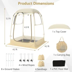 Tangkula 4.2 X 4.2 FT Instant Pop Up Tent Weatherproof Shelter Sports Tent For 1-2 People -Tangkula GUEST f7b6a836 d060 41d3 bdef 2076c77fa347