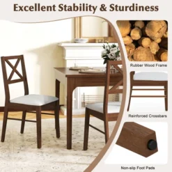 Tangkula Dining Chairs Set Of 4 Upholstered Kitchen Side Chairs W/ Rubber Wood Frame -Tangkula GUEST f7cc0650 4b58 4f4b 9b50 8616a5c65301