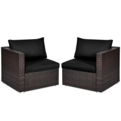 Tangkula 2-Piece Patio Wicker Corner Sofa Set Rattan Loveseat With Removable Cushions -Tangkula GUEST f89efa1e d628 4f2e 9ea6 2080db28b478
