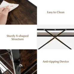 Tangkula 3-Tier Folding Shelf Free DIY Design Shelving Unit W/ 4 Universal Wheels Kitchen -Tangkula GUEST f8e538e6 ff60 40ad 8bc0 547933060c01