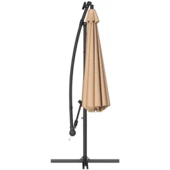 Tangkula 10' Patio Solar Umbrella LED Sun Shade Offset W/Base -Tangkula GUEST f9380aba d18f 4512 b034 04cd7f472bb1