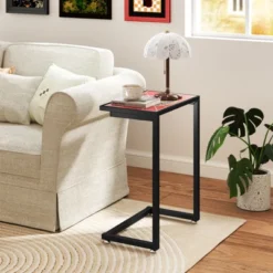 Tangkula 2PCS Mosaic Outdoor C-Shaped End Table W/ Ceramic Tile Top Sturdy Metal Frame -Tangkula GUEST f9a4f871 e872 4046 a2fb c3cb4c665304