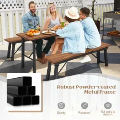 Tangkula Outdoor Folding Bench Set Of 2 55 Inches Long 2-3 Person Acacia Wood Backless Patio Dining Bench -Tangkula GUEST f9f59957 b8a5 4d56 a081 45536ef56957